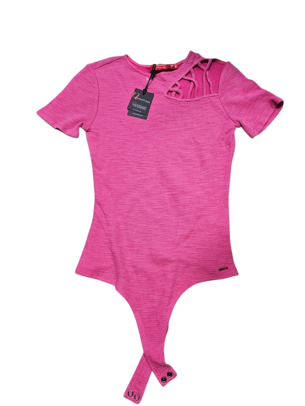N. Philanthropy Pink Cotton Blend Bodysuit Womens NEW